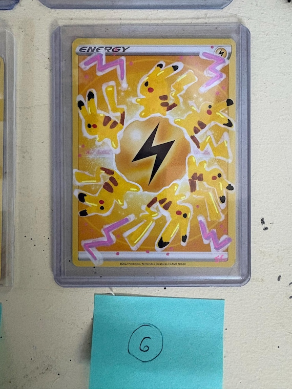 electric energy pokemon card Hand painted Flying Pikachu on an card! Commissions for my hand painted original cards are open! $30 each, DM for more info! #pokemon #pokemoncommunity #pokemoncards #pokemontcg #art variation to centering Electric Generator | Scarlet &