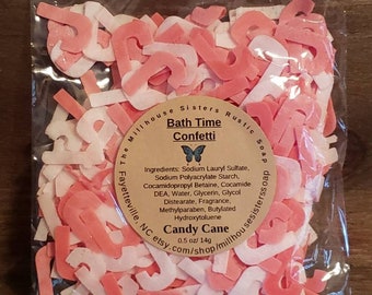 Bath Time Confetti - Candy Cane Christmas Trees Holly Berries Fall Leaves Lips Flowers Hearts Stars