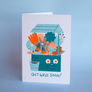 Que te mejores pronto - Tarjeta de felicitación Risograph A6