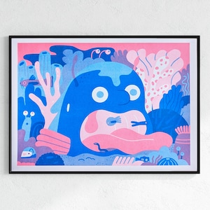 Sea Creature - A3 Risograph Print