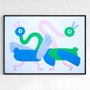 Tanzende Enten - A3 Risograph Print