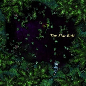 The Star Pool (Adrift on the Night Ocean).  4 digitale gevechtskaarten (nacht en raster). D&D, kerkers en draken. Rol20. VTT. Fantasie.