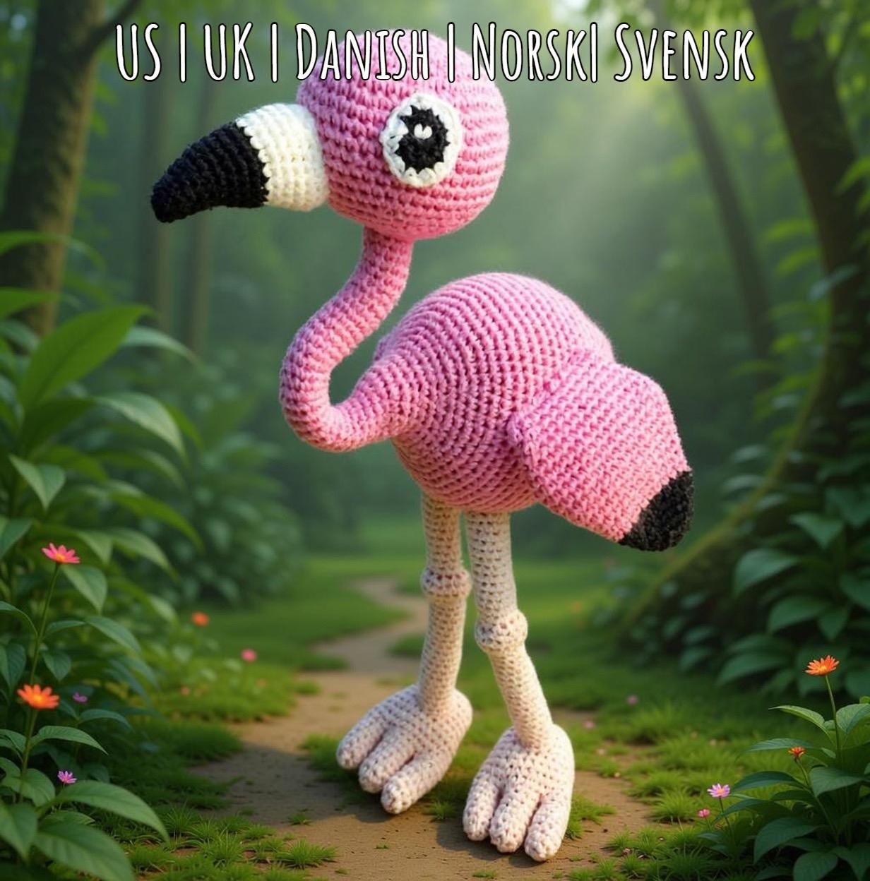 Ferdinand The Flamingo Multilingual Pattern