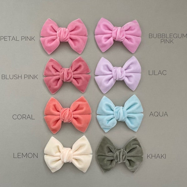 Large velvet hair bow - girls large hair bow - girls pink hair bow - girls large headband