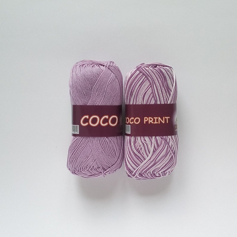 Hand knitting cotton yarn Crochet thread 3 ply Lilac cotton yarn set 100/% mercerized cotton yarn COCO Yarn kit Soft Crochet cotton yarn