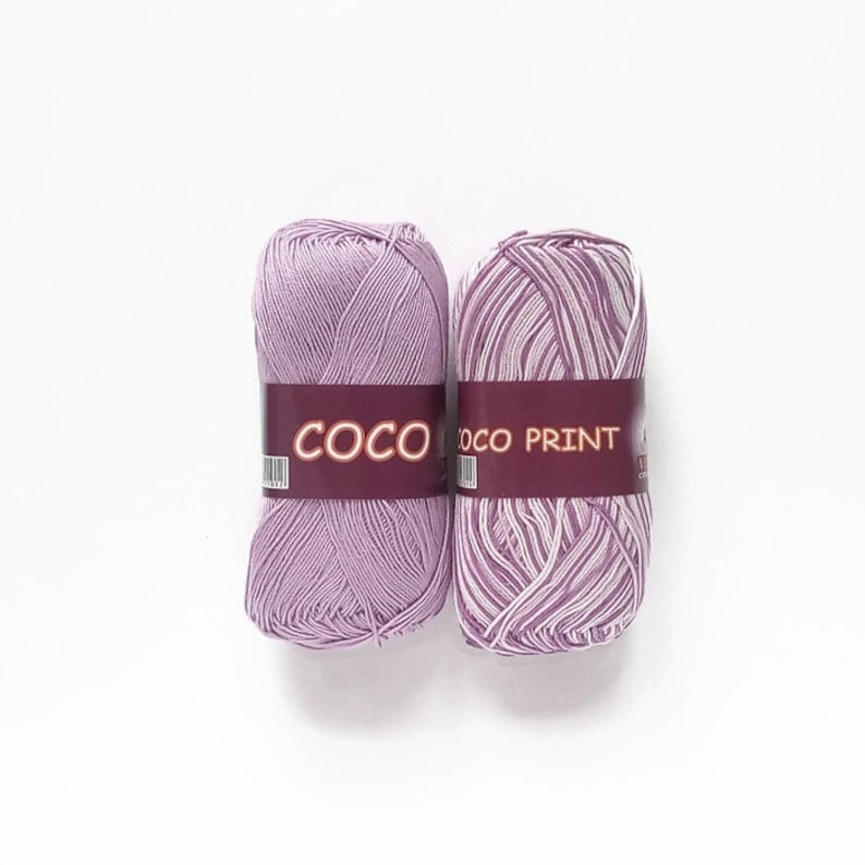 Hand knitting cotton yarn Crochet thread 3 ply Lilac cotton yarn set 100/% mercerized cotton yarn COCO Yarn kit Soft Crochet cotton yarn