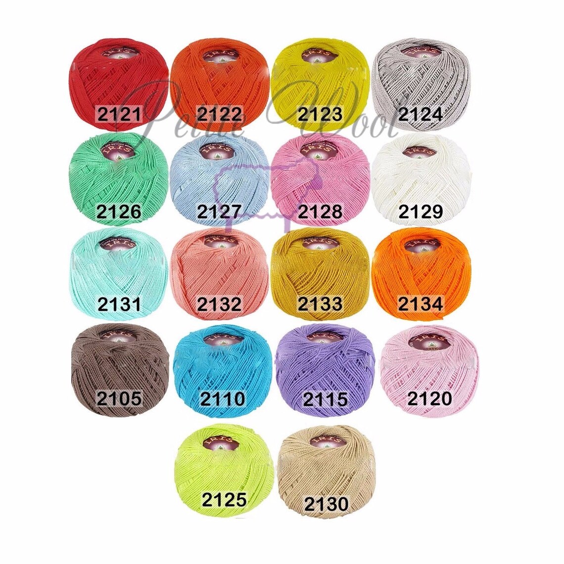 Mercerized cotton yarn Iris vita cotton Crochet thread Etsy