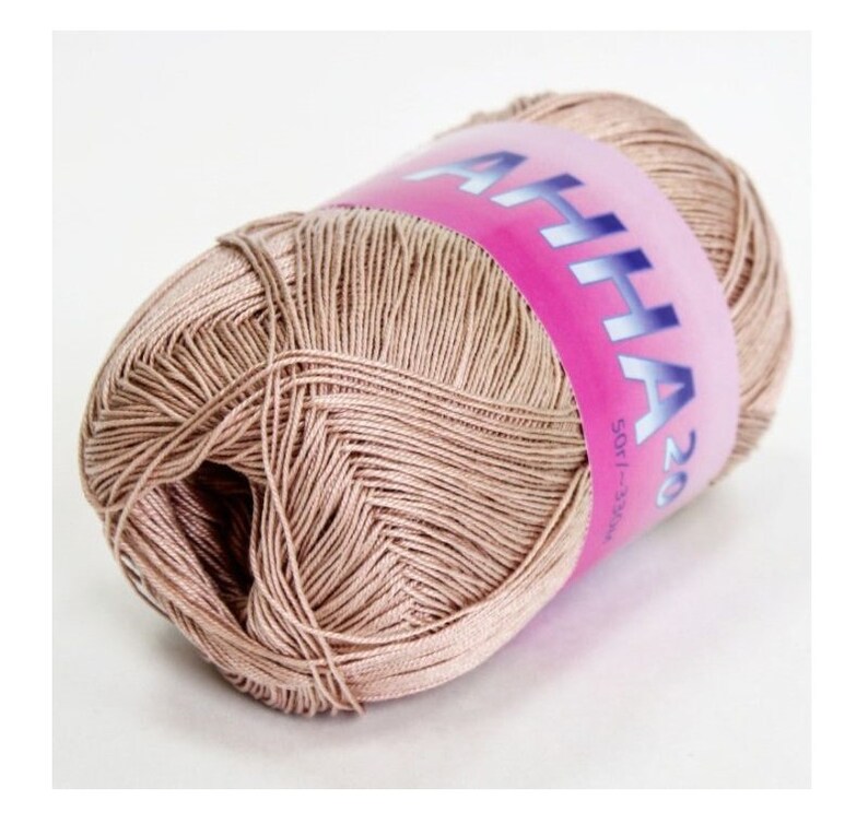 Mercerized cotton yarn Anna 20 Seam Cotton crochet thread Etsy