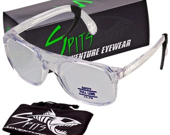 Mag-Safe Full Magnifying Lens Safety Glasses, 3 Frame Size Options Free Pouch and Ear Retainers