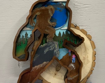 Sasquatch, Bigfoot Layered Art