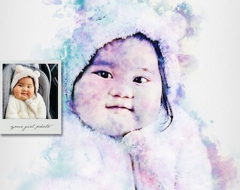 Custom kids portrait, watercolor portrait from photo, Сustom portrait, family portrait, custom illustration, painting from photo, pets, kids