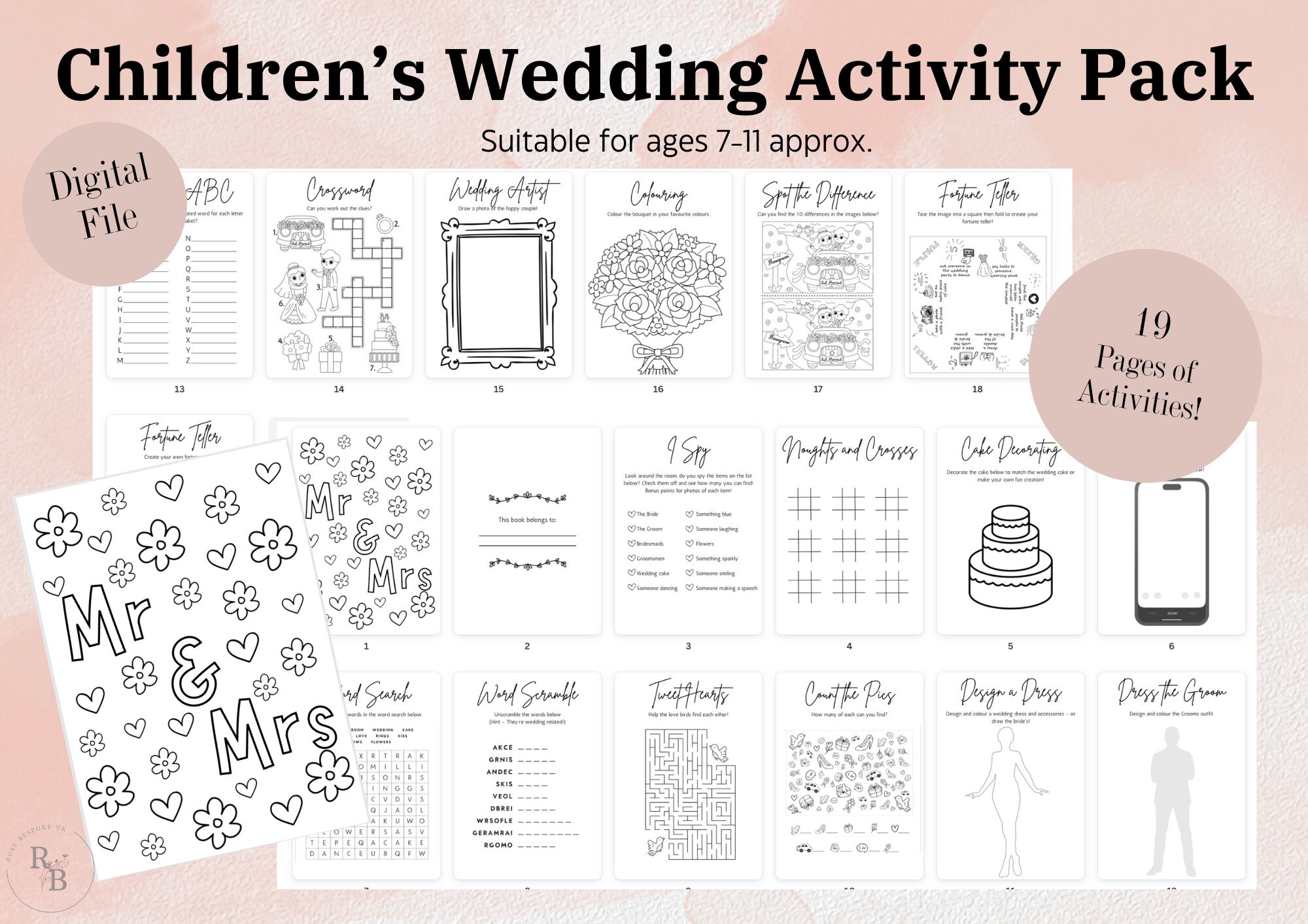 Children's Wedding Activity Pack Instant Download Etsy — free download