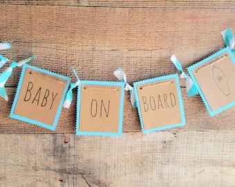 Surfboard Baby Shower Sign: Beach Theme, Custom Colors