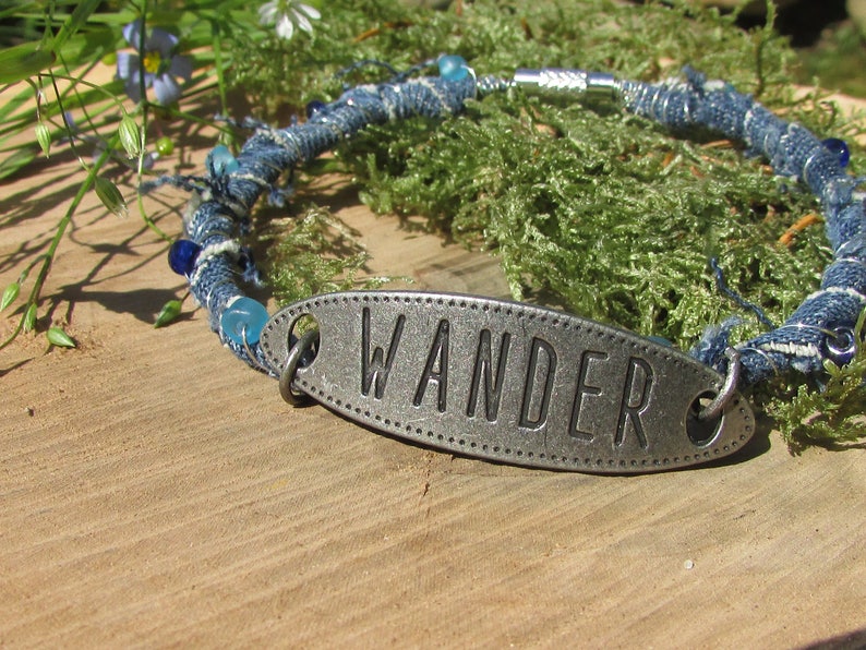 Wander Bracelet, Blue Jean Bracelet, Boho Bracelet, Wrap Bracelet