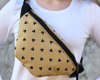 Sac banane Mickey Mouse : sac à bandoulière en tissu Cordura résistant à l'eau