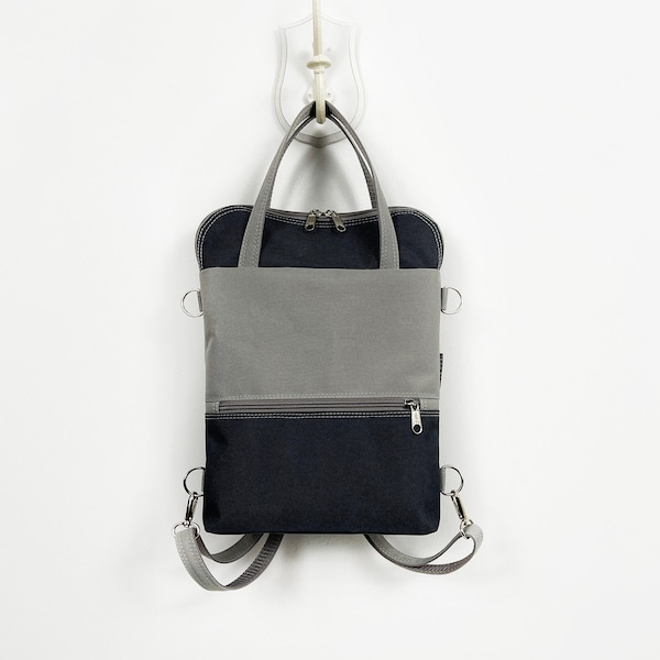 Minimalist Waterproof Multifunctional Backpack and Crossbody Bag in Customizable colors. Women Convertible Travel Rucksack