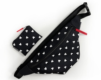Schwarze Disney Fanny Pack, Micky Maus Cross Body Bag, Disney Münzen PurseWomen Sling Bag, Disneyland Reisetasche, Brusttasche, Orlando Reisetasche