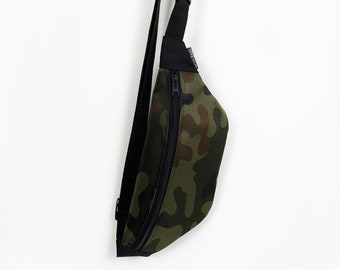 Camo Sling Bag, Camouflage Gürteltasche, Army Fanny Pack, Vegane Cross Body Tasche, Männer Brusttasche, Militär Rucksack, Grüne Gürteltasche, Camouflage Tasche