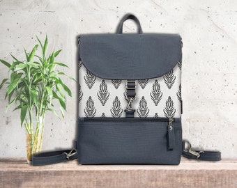 Wandelbarer Rucksack, Erdfarbener veganer Rucksack für Frauen, Natur-Laptop-Rucksack in der Schule, anpassbarer Rucksack in Größe 4