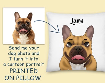 Disney Pet Pillow, Custom Dog Pillow, Personalised Pet Cushion, Cat Pillow Cover, Dog Lovers Gift,  Pet Memorial, Christmas Gift Cartoon
