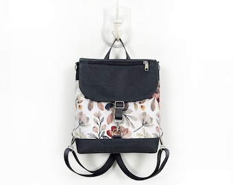 Sac à dos floral Cottagecore : tissu Cordura imperméable, personnalisable