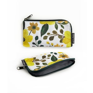 Custodia per occhiali floreale, custodia per occhiali, custodia con cerniera, custodia per occhiali da donna, borsa per occhiali da sole con cerniera, borsa con fiori piccoli, borsa mini zipp