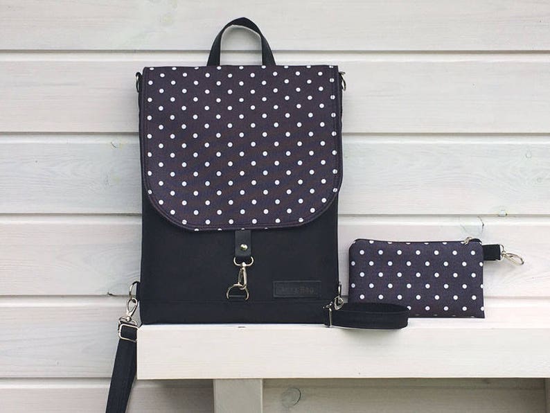 Black Polka dots Disney Backpack Waterproof Crossbody bag