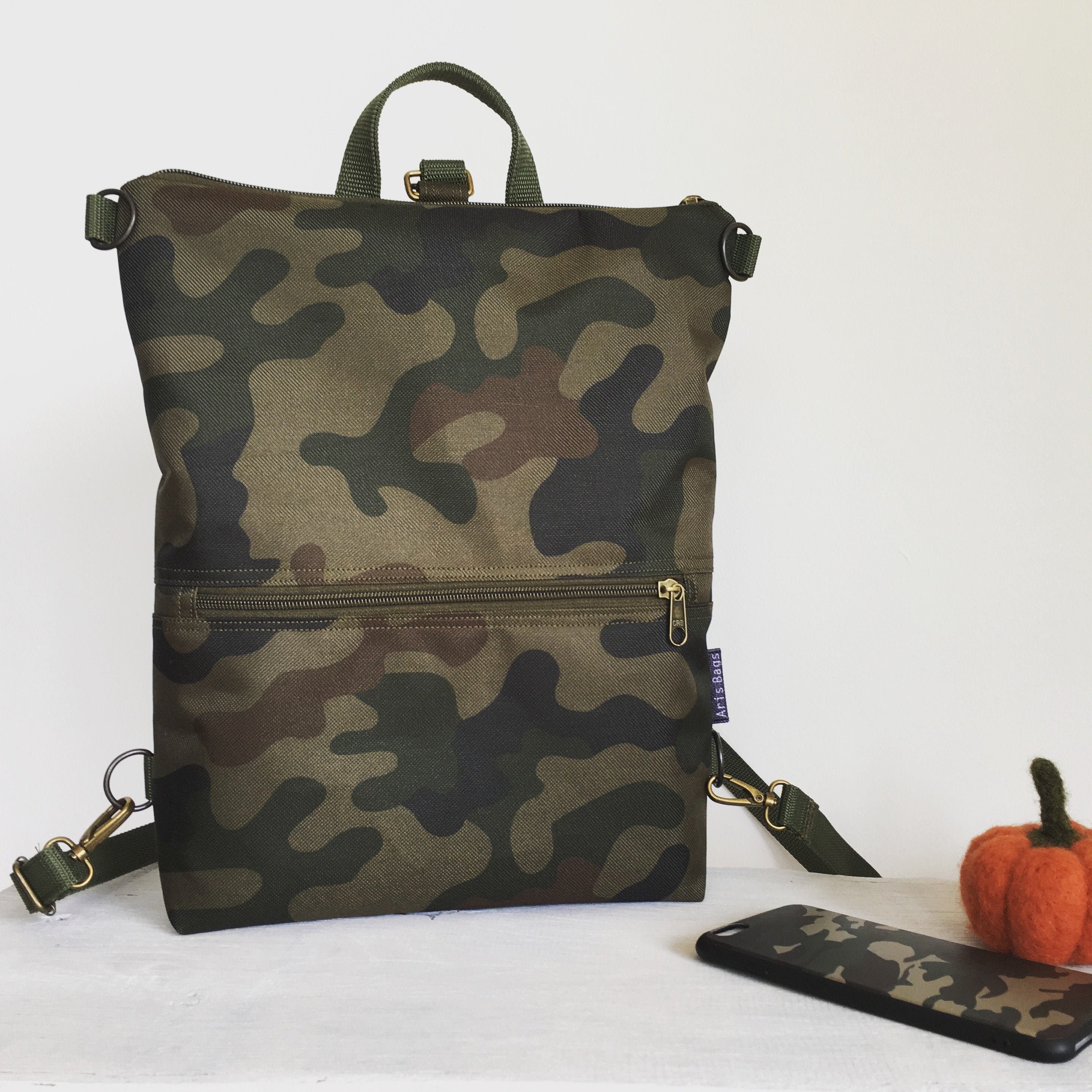 Green Camo Signature Bag - Travel Sneaker Backpack