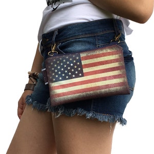 Sac banane pour femme, objet décoratif du 4 juillet, sac banane du 4 juillet, sac à bandoulière patriotique, pochette ceinture US, sac fête de l'indépendance, mini bandoulière USA