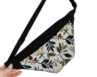 Cottagecore Botanical Fanny Pack, Cottagecore style waist bag for women,  Women Crossbody bag, Leaves sling bag for women, Bestfriend gift