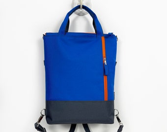 Convertible Tote Backpack, Customizable Laptop Bag, Messenger Crossbody Bag, Diaper Bag, Travel Tote Bag, Weekender Backpack, Waterproof Bag