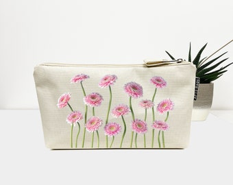 Floral Schminktasche, Frauen Reise Beutel, Wiese Blumen Geldbörse, Cottagecore Frauen Geldbörse, Brautjungfer Geschenk, Geschenk für Frau, Geschenk für Mutter