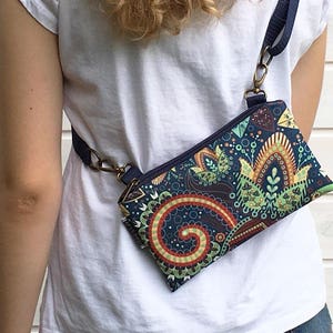 Paisley Sling Bag: Colorful Crossbody Fanny Pack - Mini Travel Purse