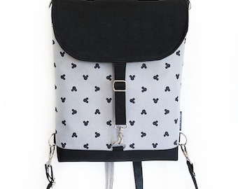 Mickey Mouse Backpack Crossbody Bag: Disney Accents, Vegan Cordura