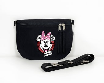 Mickey Mouse Fanny Pack,  Minnie Fanny Pack Purse, Disney Vacation, Jumbo Extended Strap Fanny Pack. Customizable Disney Crossbody