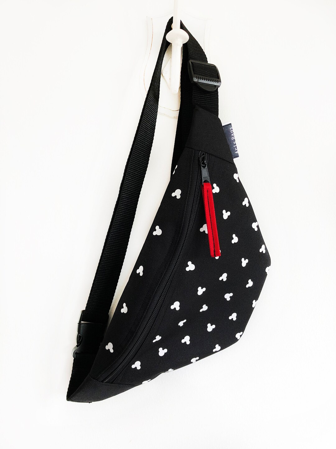 Black Disney Fanny Pack, Mickey Mouse Cross Body Bag, Women Sling Bag, Disneyland Travel Bag