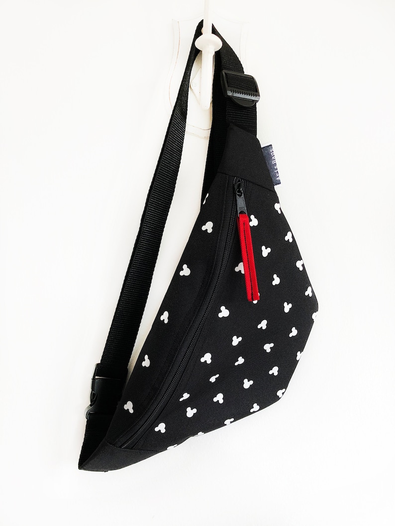 Black Disney Fanny Pack Mickey Mouse Cross Body Bag Disney Etsy