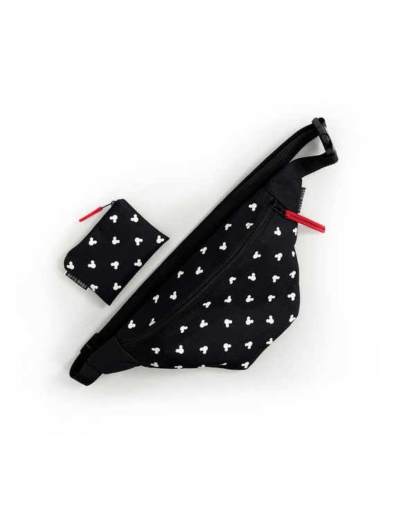 Black Disney Fanny Pack Mickey Mouse Cross Body Bag Disney Etsy