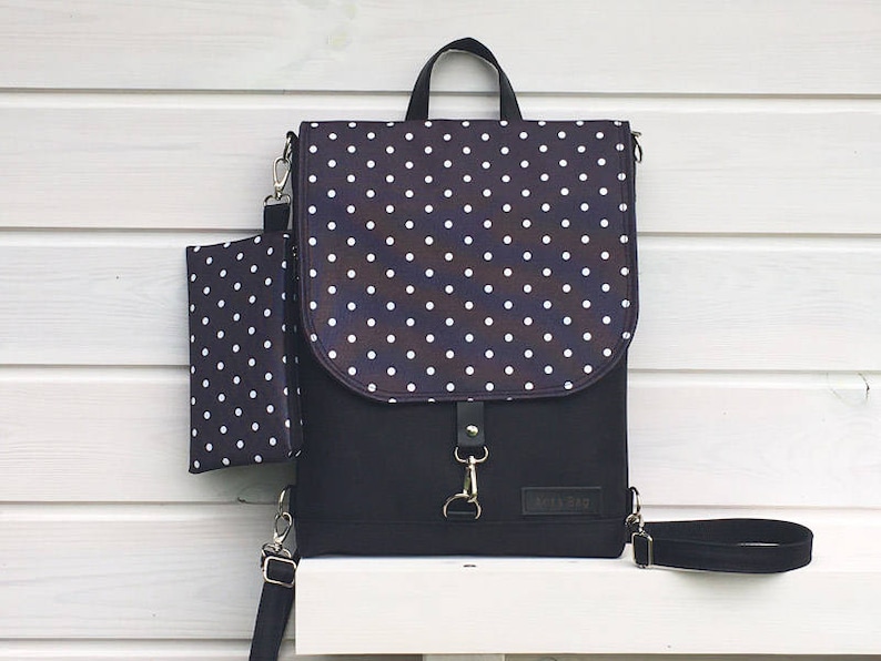 Black Polka dots Disney Backpack Waterproof Crossbody bag