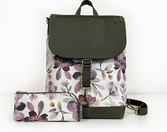 Cottagecore Forest Backpack: Waterproof Cordura Convertible Crossbody Purse