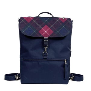 Convertible Laptop Backpack & Crossbody Bag with Customizable Flap Pattern, Multiple Outer-Inner Pockets, Functional and Stylish Design