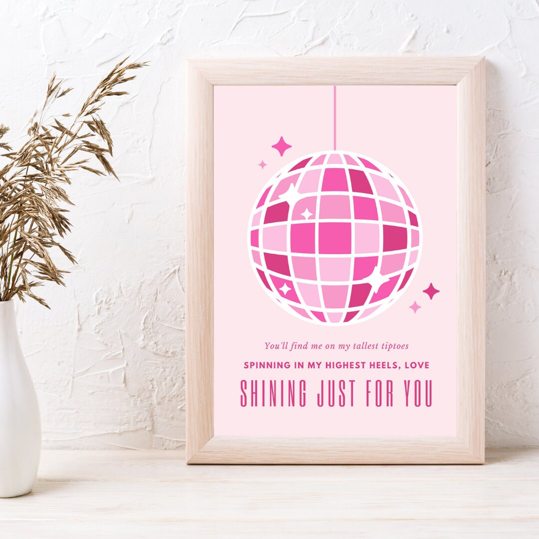 Shining Just for You Taylor Swift Mirrorball Lyrics A4 Print Etsy