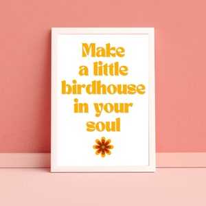 Make a Little Birdhouse in Your Soul A4/A3 Digital Art Print, They Might Be Giants &quot;Birdhouse in Your Soul&quot; Lyrics