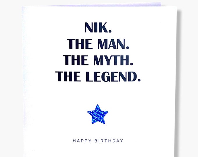 Personalised Birthday Card Son Brother Husband Uncle Male Cards Man Myth Legend Birthday Card