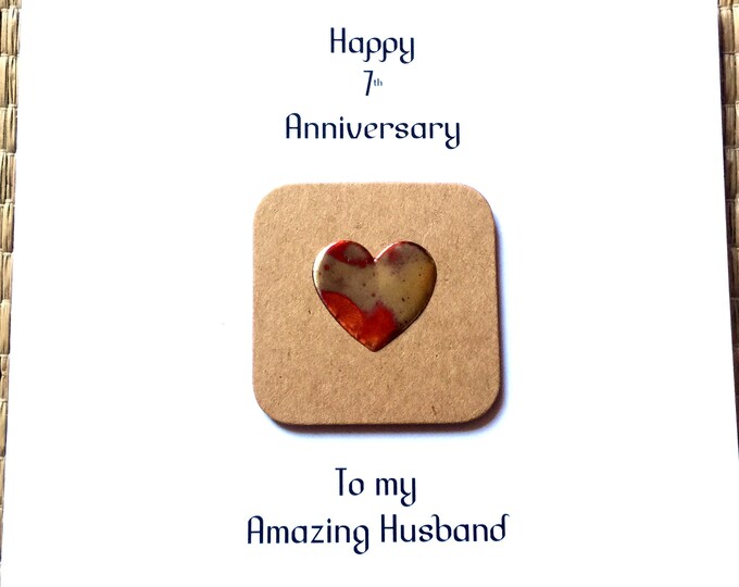 7th Anniversary Card Copper Wedding Anniversary Him Husband Her Wife