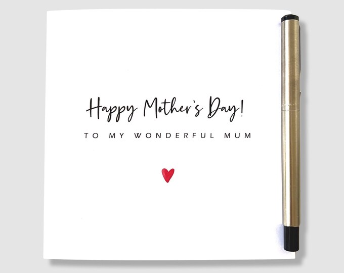 Mother's Day Card Wonderful Mum Mumma Mummy Mom Mam