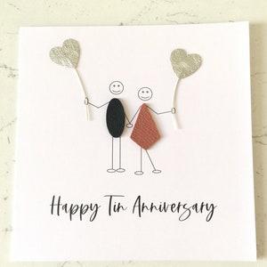 Tin anniversaire carte 10e anniversaire de mariage carte femme mari lui son couple