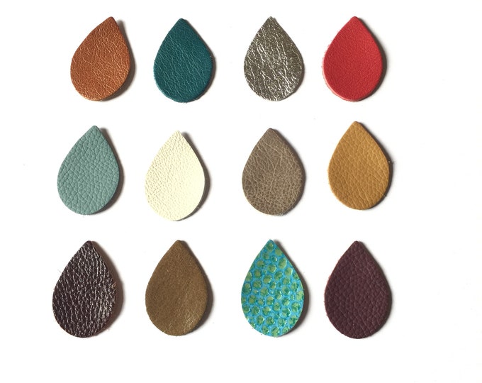 Genuine Leather Teardrop Die Cuts Teardrop Earring Shapes  24 Pieces 12 Pairs