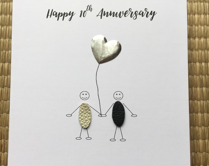 10th Wedding Anniversary Card Personalised Tin Anniversary Little People