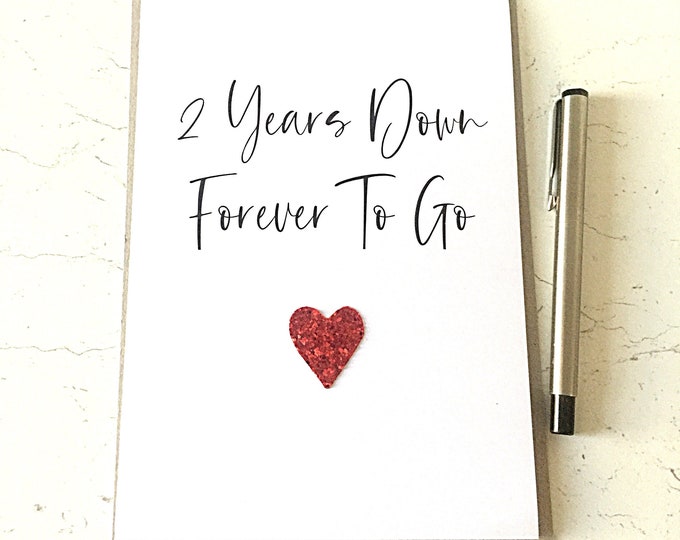 2nd Anniversary Card Cotton Wedding Anniversary 2 Years Down Him Husband Her Wife Daughter Son Couple Budget Range